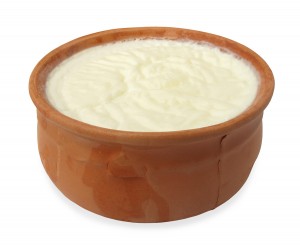Yogurt or yoghurt in clay pot